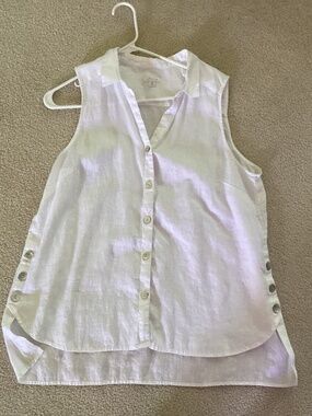 J Jill white linen top XLP